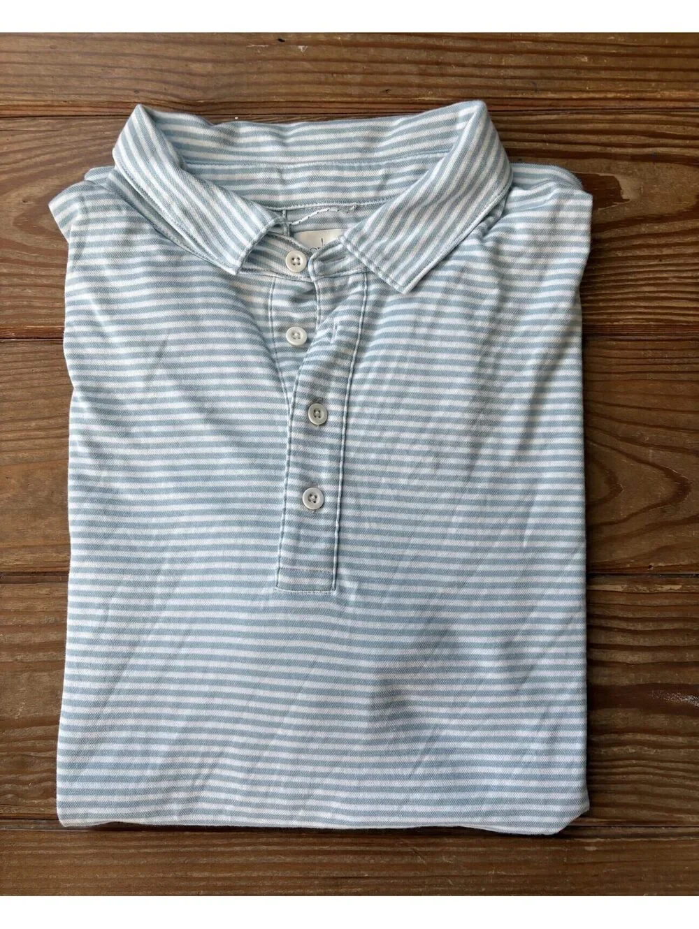 J.Crew Performance Polo Shirt Men's LT Tall Blue White Stripe COOLMAX